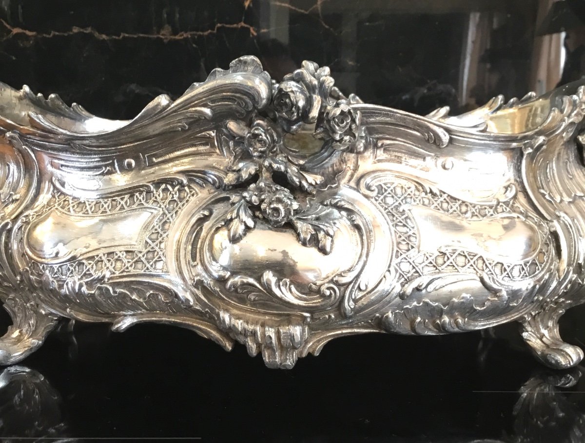 Louis XV Style Silver Metal Planter -photo-2