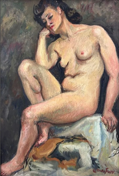 Louise-Jeanne Cottard Fossey. Huile sur toile encadrée -photo-2