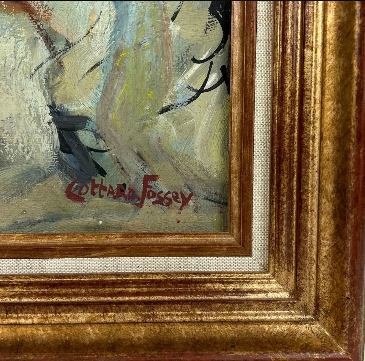 Louise-Jeanne Cottard Fossey. Huile sur toile encadrée -photo-3