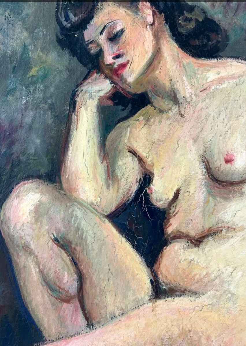 Louise-Jeanne Cottard Fossey. Huile sur toile encadrée -photo-4