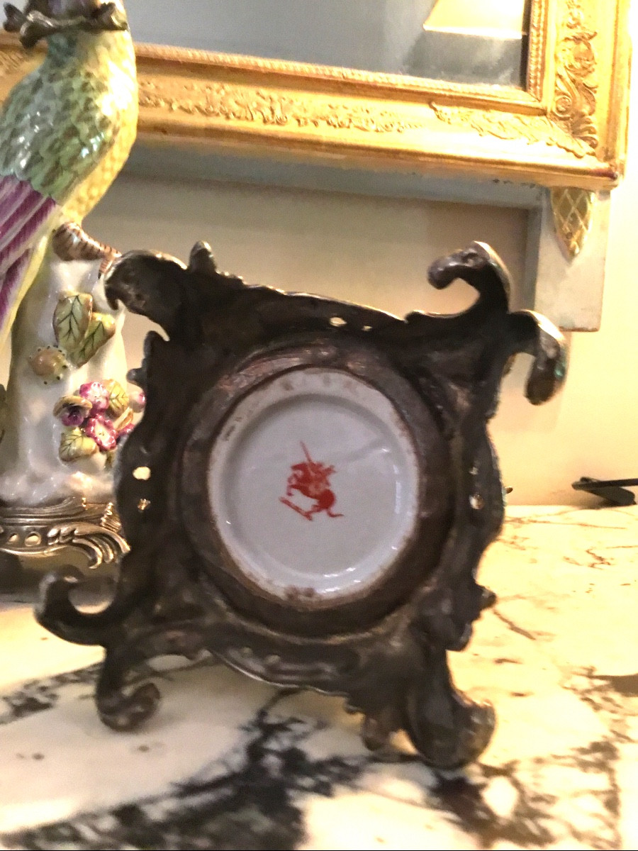 Pair Of Porcelain Parrot Candlesticks With Bronze Mounts-photo-1