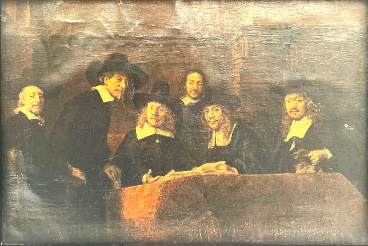 D’apres Rembrandt .guile des drapiers.XIX eme-photo-2