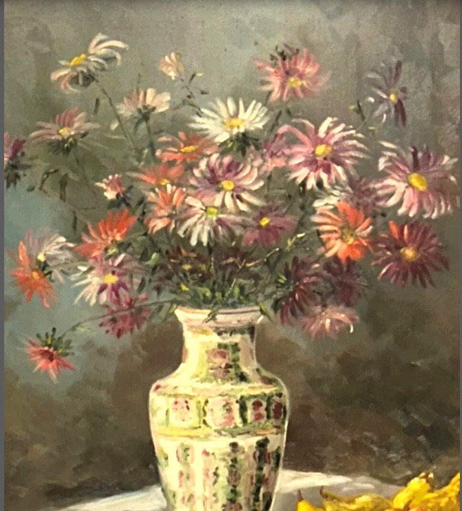 Christophe Rielland .huile sur toile au bouquet -photo-2