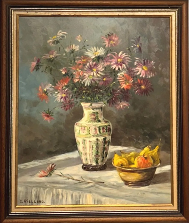 Christophe Rielland .huile sur toile au bouquet 