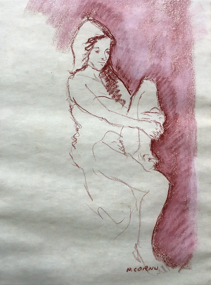 Pierre Cornu (1895-1996) sanguine au nu féminin 