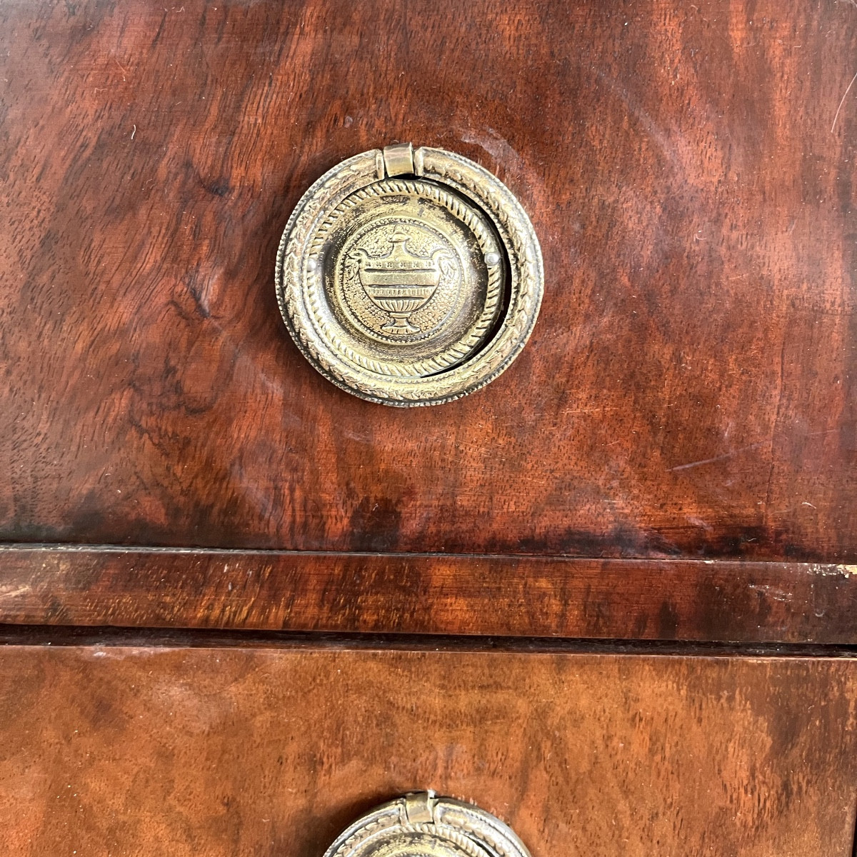 Commode en bois de placage et bronze de style Louis XVI .XIX eme-photo-3