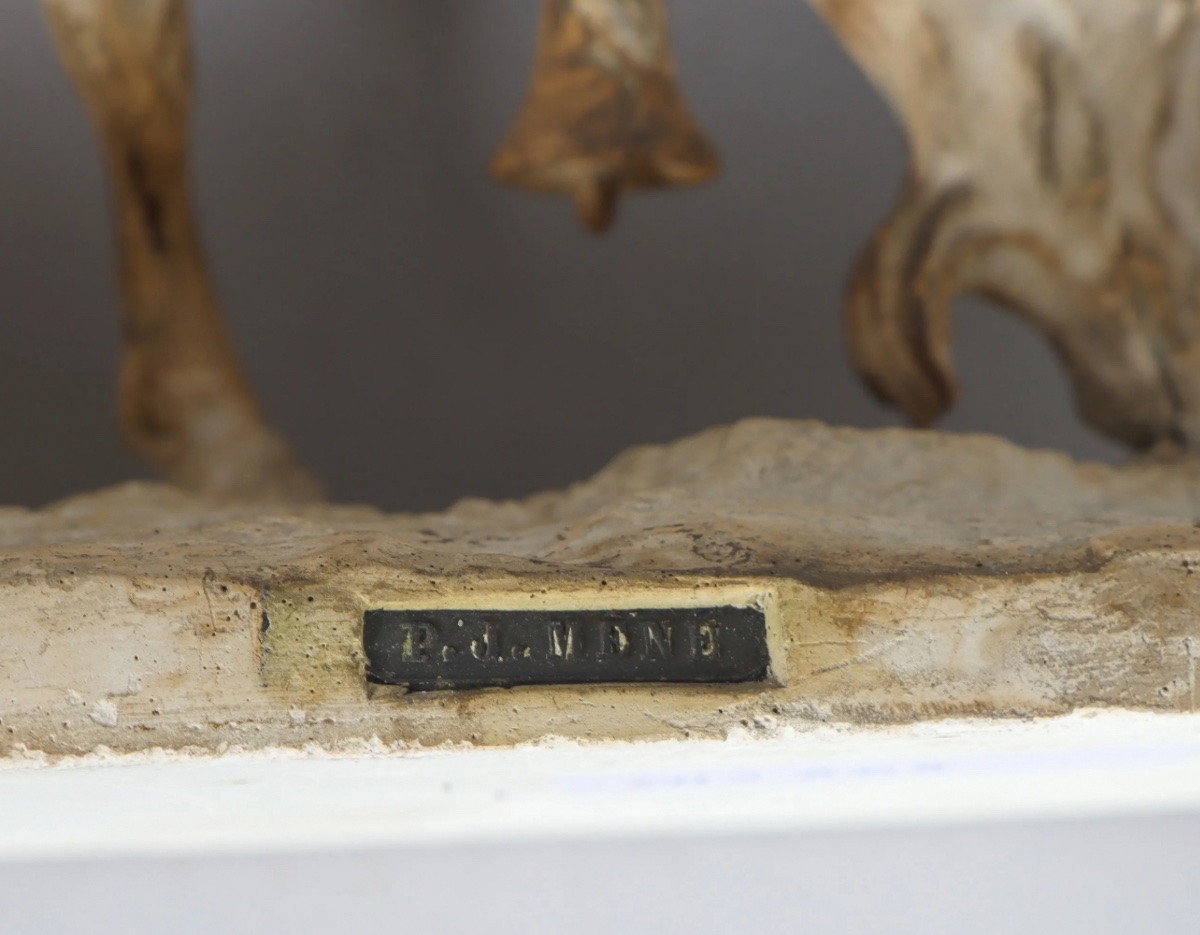 Pierre Jules Mène. Patinated Plaster Cast, Dated 1844-photo-5