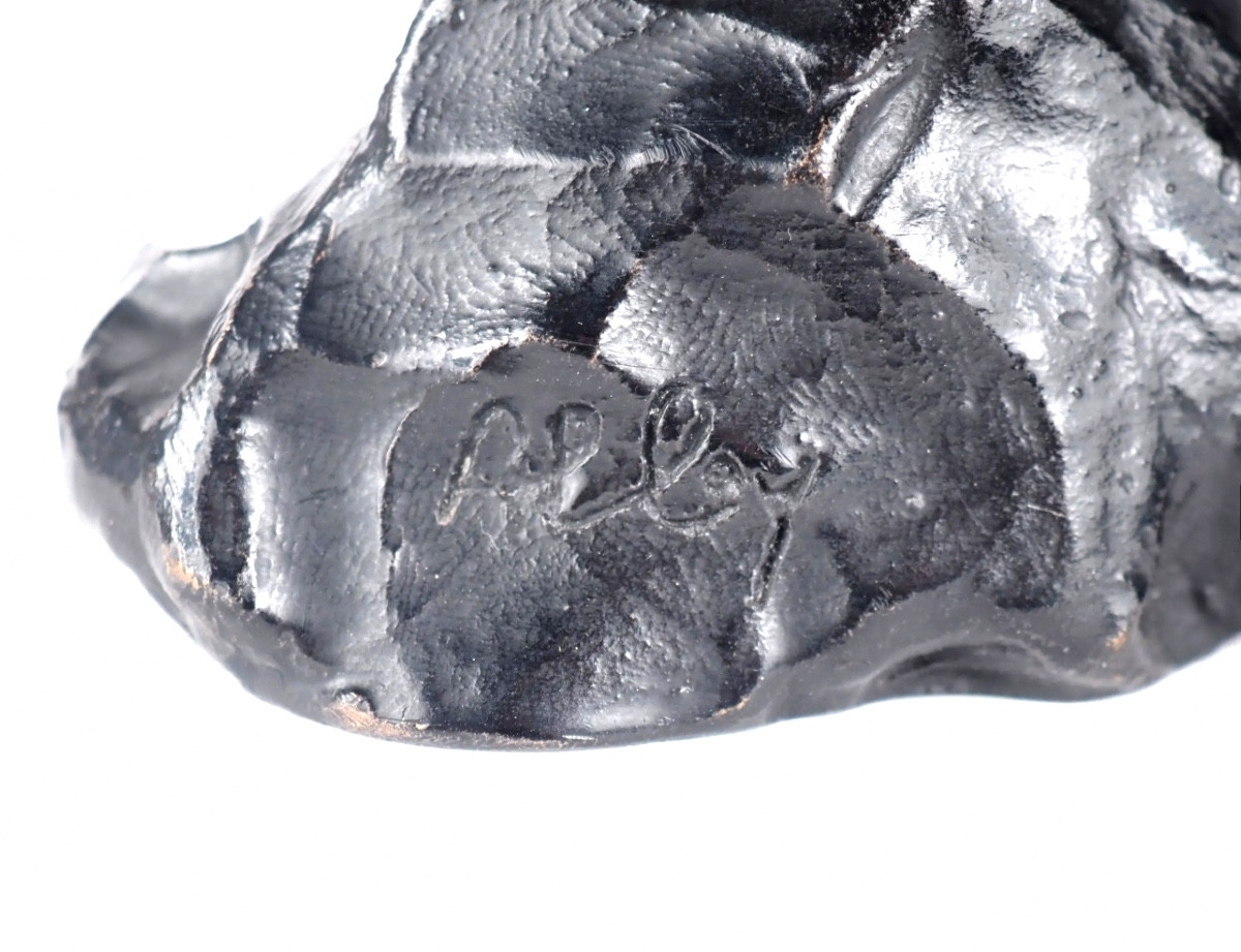 Henry Alby.la panthère .bronze numéroté et signé à patine noire-photo-4