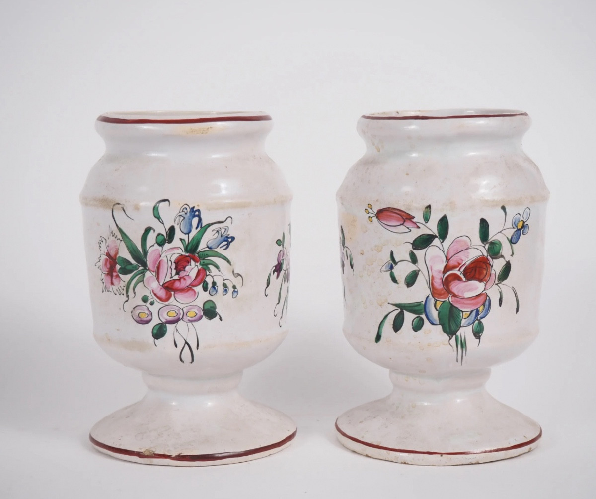 Eastern Earthenware. Pair Of Medicine Jars.-photo-2