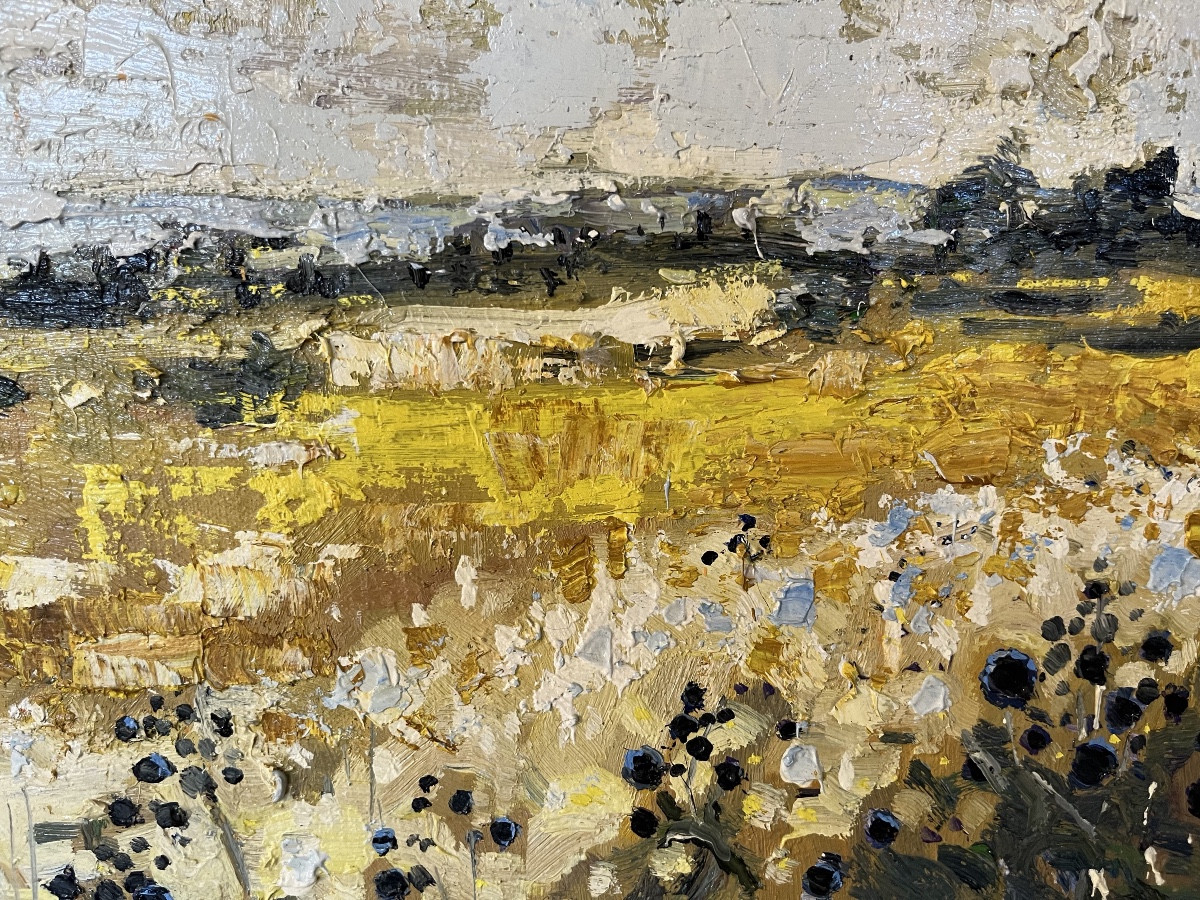 J.c.roy. Thistles On The Larzac. Oil On Canvas, Signed.-photo-2