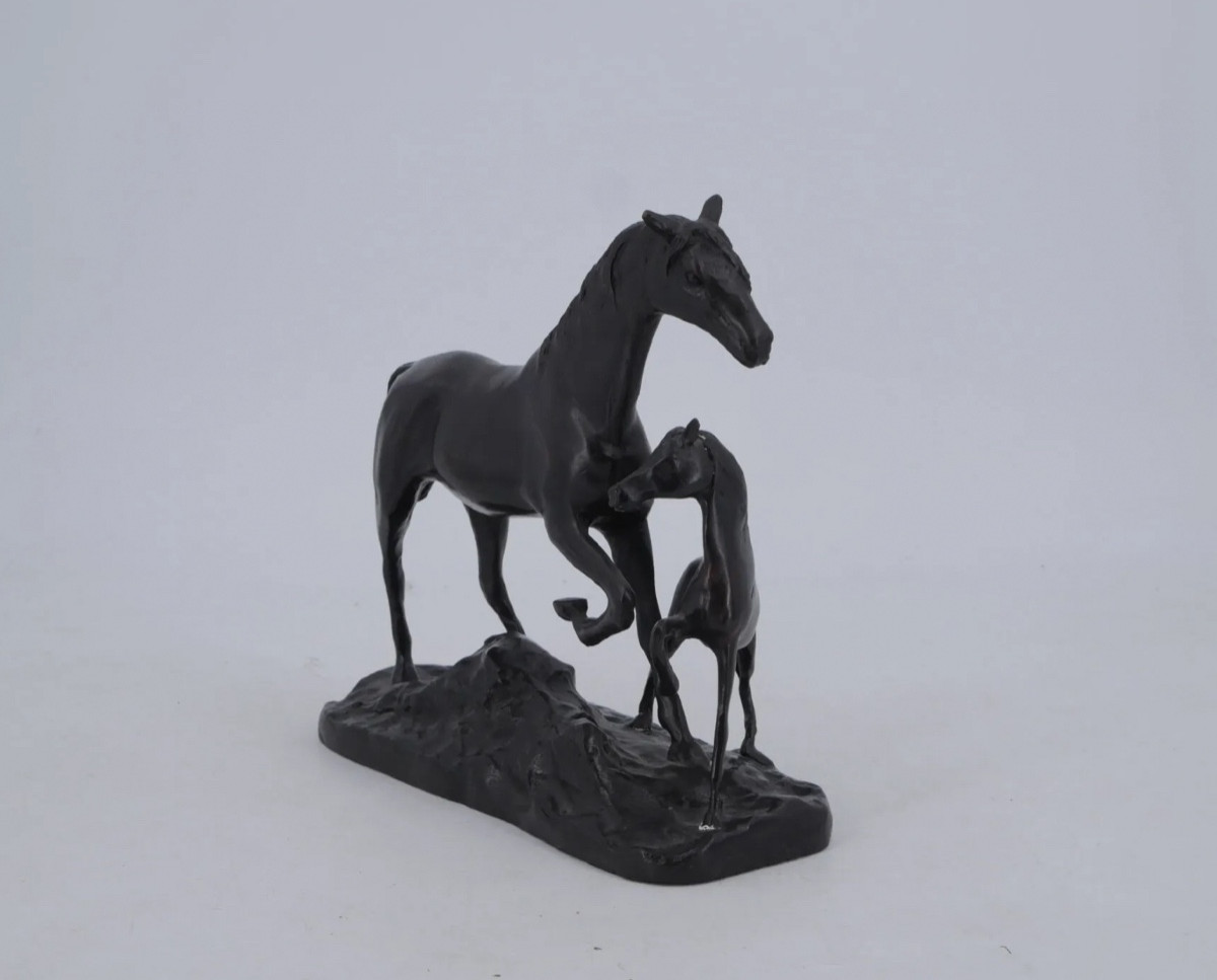 Filly And Her Foal. Bronze Proof.-photo-3