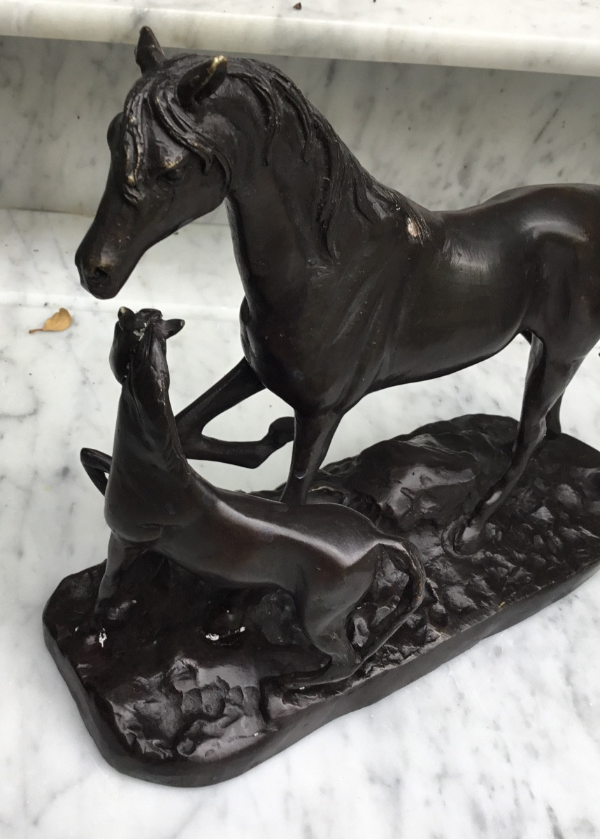 Filly And Her Foal. Bronze Proof.-photo-4
