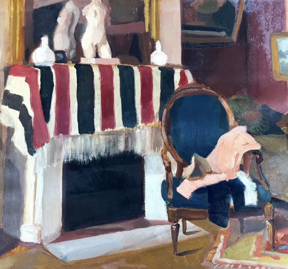 Marcel Roche.vue d'Interieur.oil On Ingres Laid Paper.