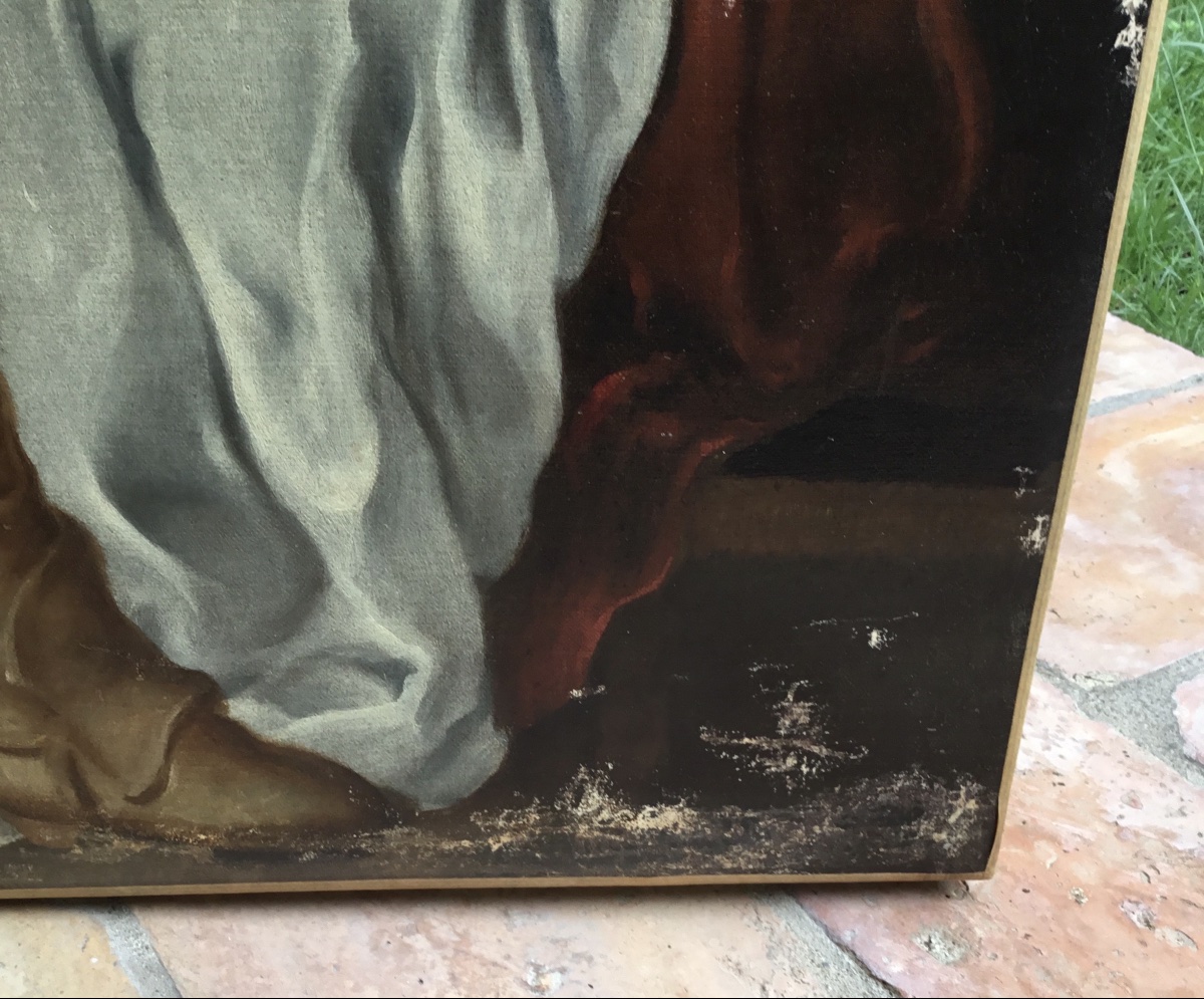 École italienne du début du XIXe siècle. Dans le goût de Ceruti, huile sur toile.91x121-photo-2
