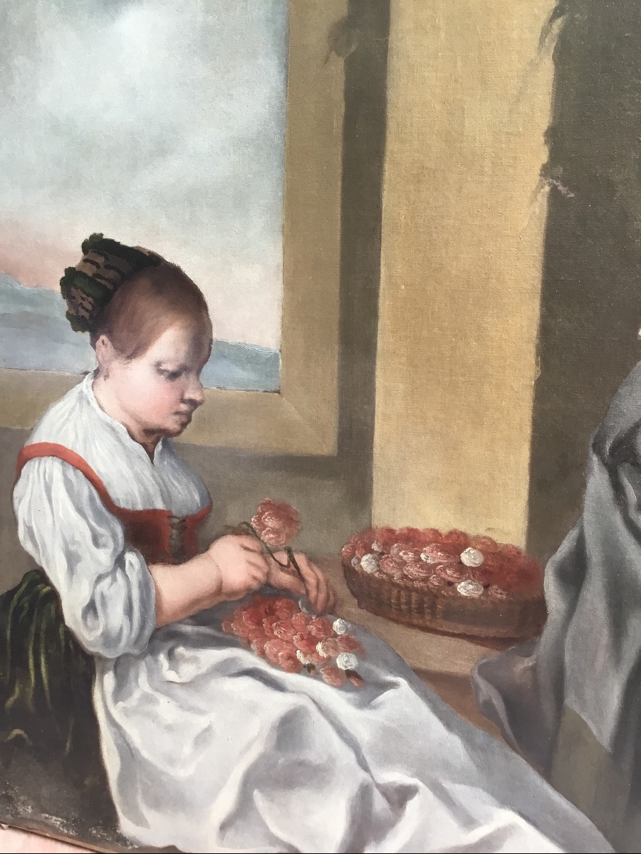 École italienne du début du XIXe siècle. Dans le goût de Ceruti, huile sur toile.91x121-photo-2