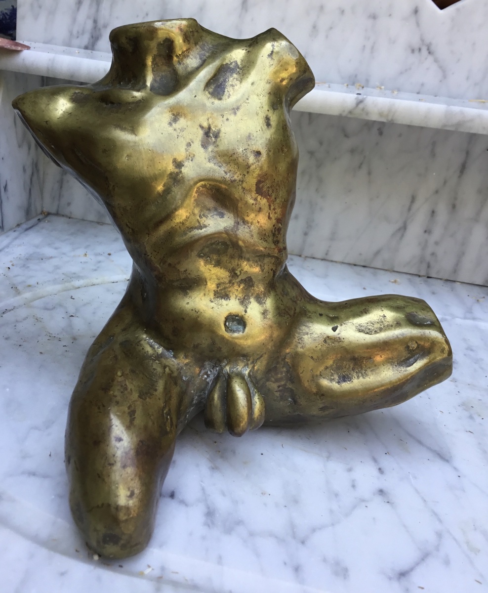 Bronze. Buste d’homme signé Sarraz-photo-2