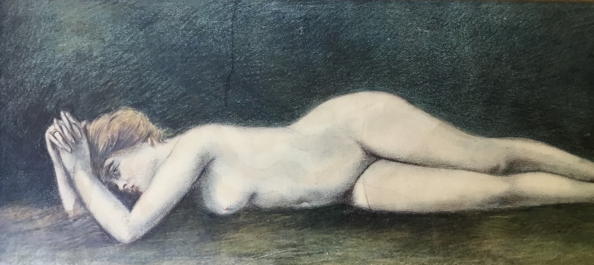 Nu féminin au pastel signé meraud,dédicacé et daté du 11 août 1917-photo-2