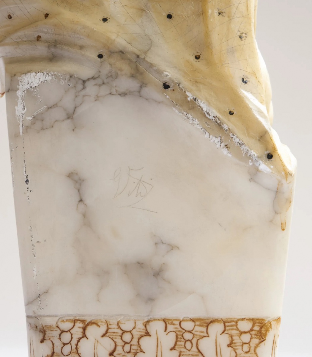 Giusto Viti .marbre sculpté et patiné  signé -photo-3