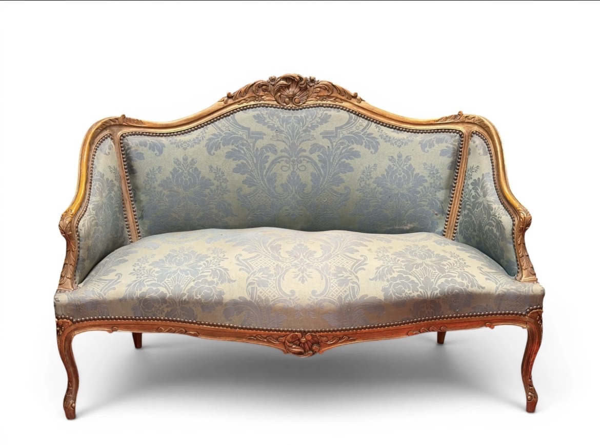 Louis XV-style Gilded Wooden Sofa 