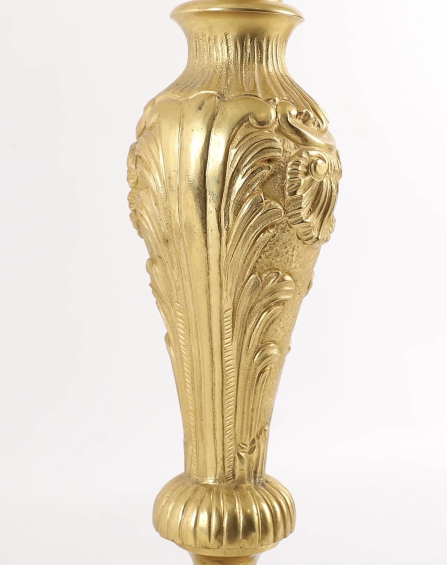 Pair Of Louis XV-style Candelabras In Gilded Bronze With Seven Light Arms-photo-4