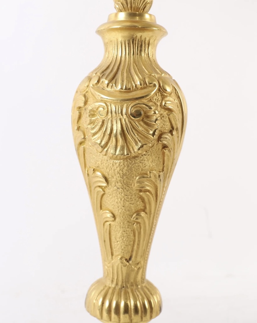 Pair Of Louis XV-style Candelabras In Gilded Bronze With Seven Light Arms-photo-1