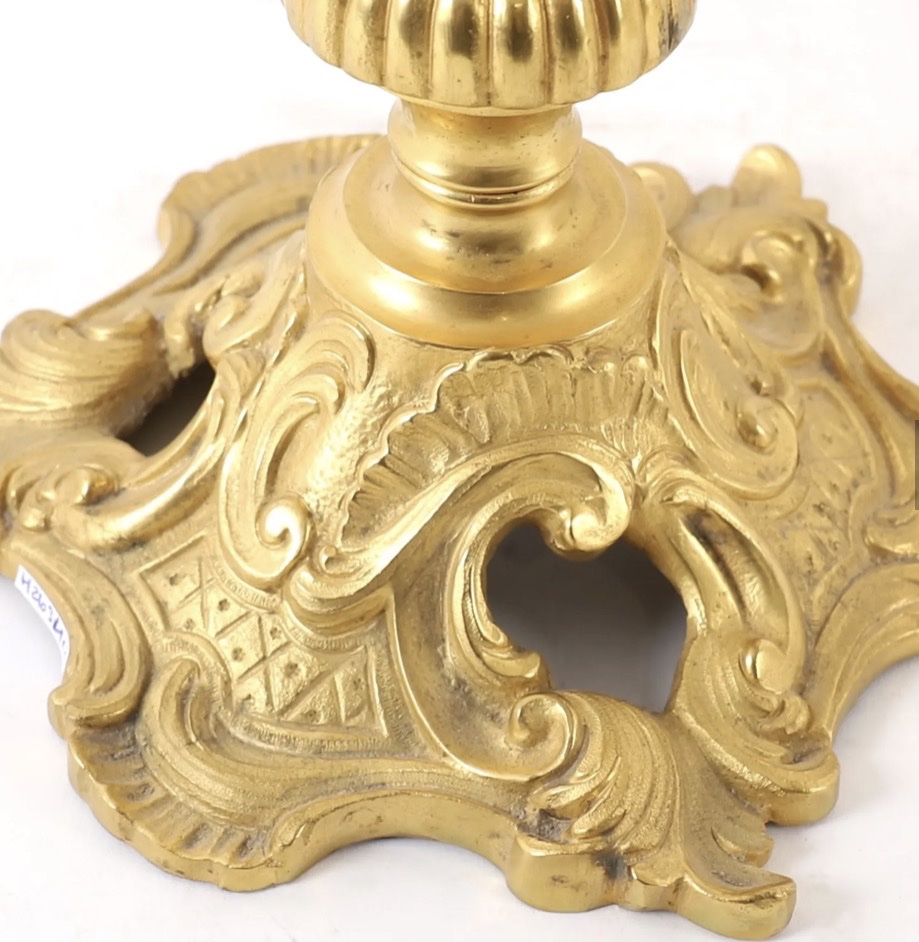 Pair Of Louis XV-style Candelabras In Gilded Bronze With Seven Light Arms-photo-2