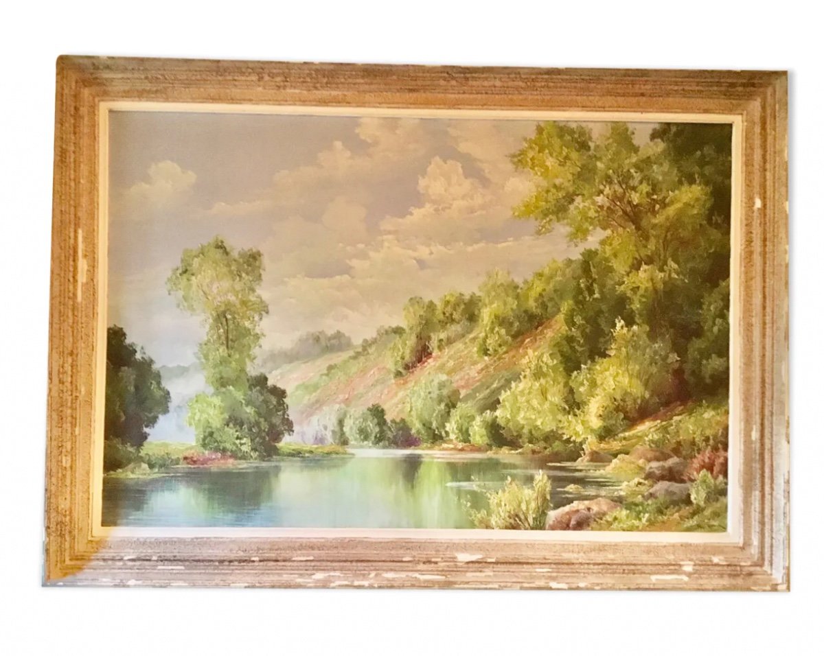 Important Oil On Canvas Signed Roger Houck XXth