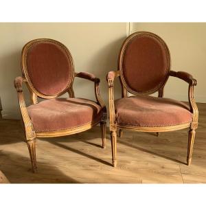 Beautiful Pair Of Louis XVI.xix Style Cabriolet Armchairs