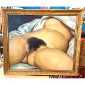 Important Oil On Canvas After Courbet, The Origin Of The World. 140x120 Cm