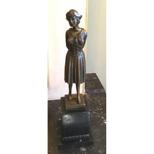 Demetre Chiparus.bronze Sur Socle Signé Sur La Base.jeune Parisienne Art Deco