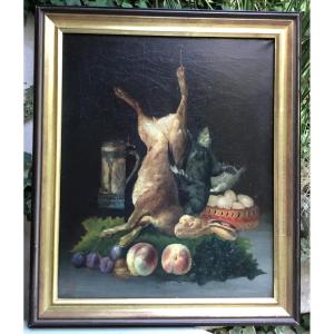 école Française.nature Morte Huile Sur Toile