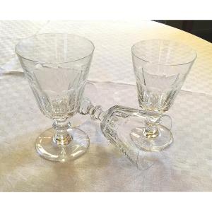 Saint Louis Cut Crystal Glassware Set. 12 Water Glasses And 12 Wine Glasses
