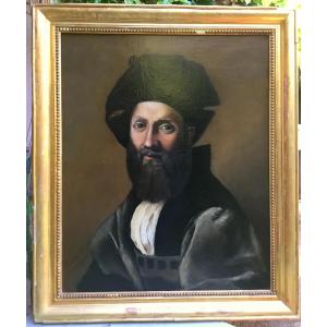 Jean Toulot, 19th Century. Portrait Of Balthazar Castiglione After Raphael. Oil On Canvas, 1880.