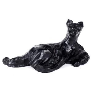 Henry Alby.la panthère .bronze numéroté et signé à patine noire