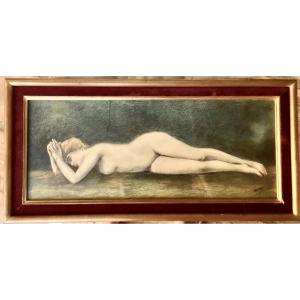 Nu féminin au pastel signé meraud,dédicacé et daté du 11 août 1917