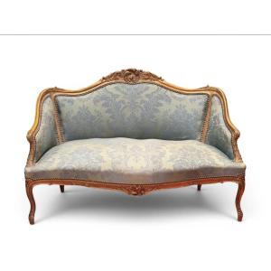Louis XV-style Gilded Wooden Sofa