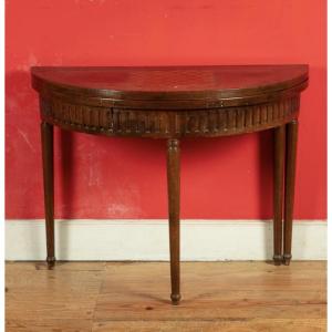 Table à jeux de forme demi-lune à plateau dépliant
