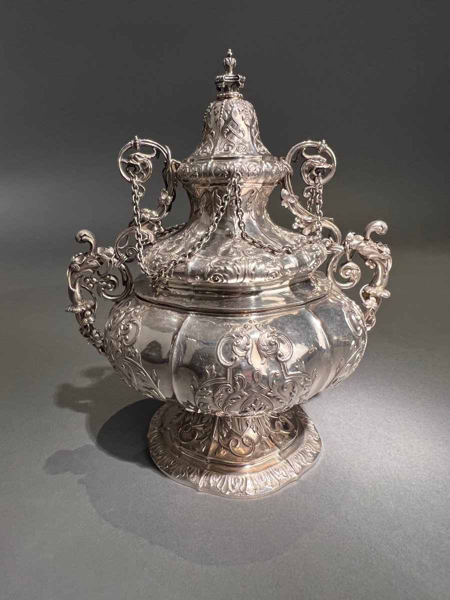 Jp Allard, Ottoman Style Tea And Coffee Service In Sterling Silver First Title, Ca.1845.-photo-1