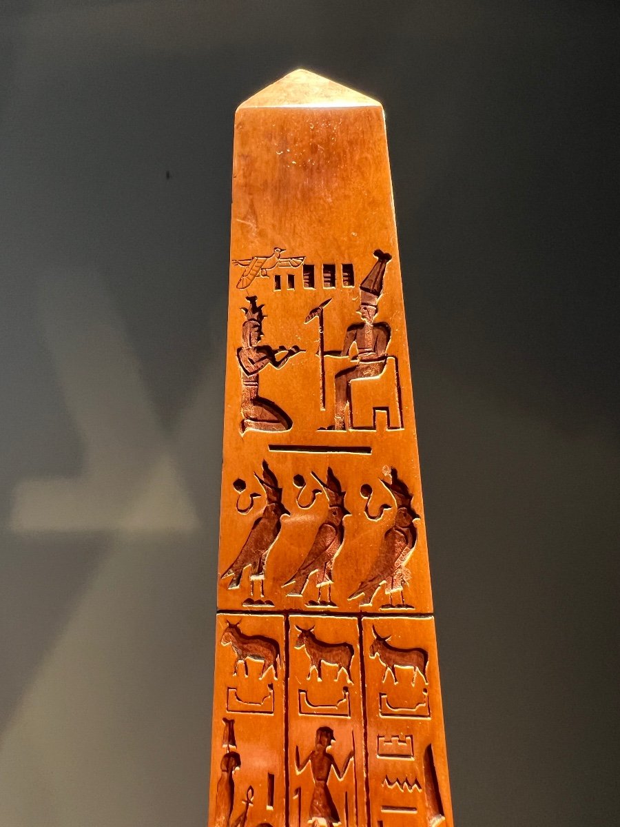 Model Of The Obelisk Of The Temple Of Amun At Luxor, Walnut, Circa 1840.-photo-3