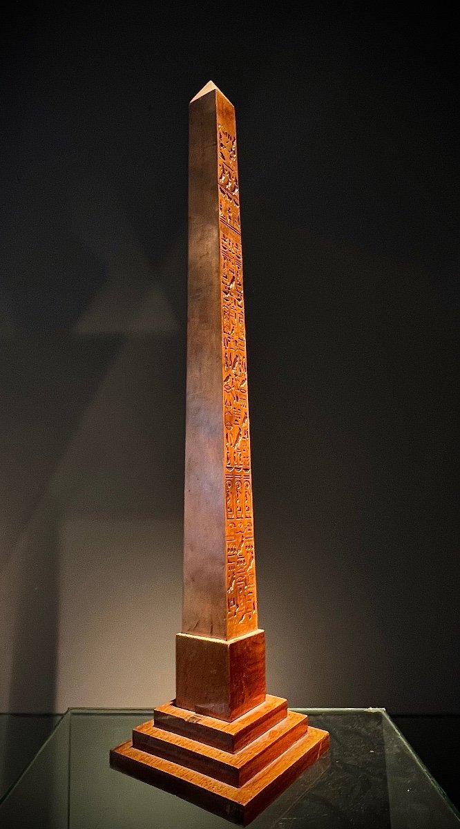Model Of The Obelisk Of The Temple Of Amun At Luxor, Walnut, Circa 1840.-photo-4