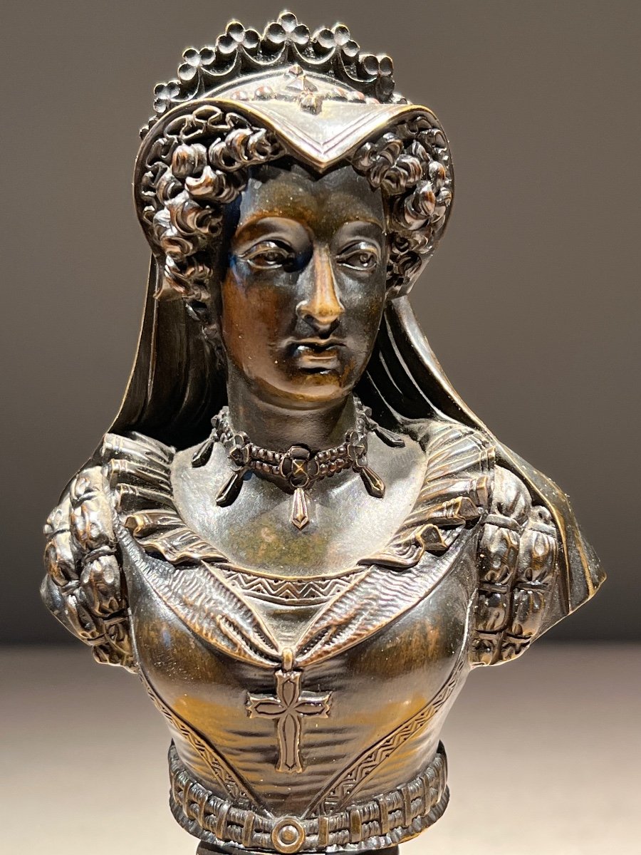 Mary Stuart Queen Of Scotland, Bronze Bust, Restoration Period, Ca. 1825-1830.-photo-5