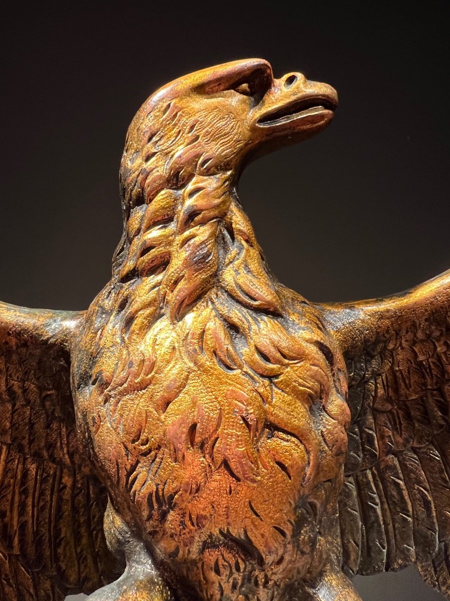 Eagle Of The 69th Line Infantry Regiment, Copper And Gold Aluminum, Late 19th Century.-photo-2