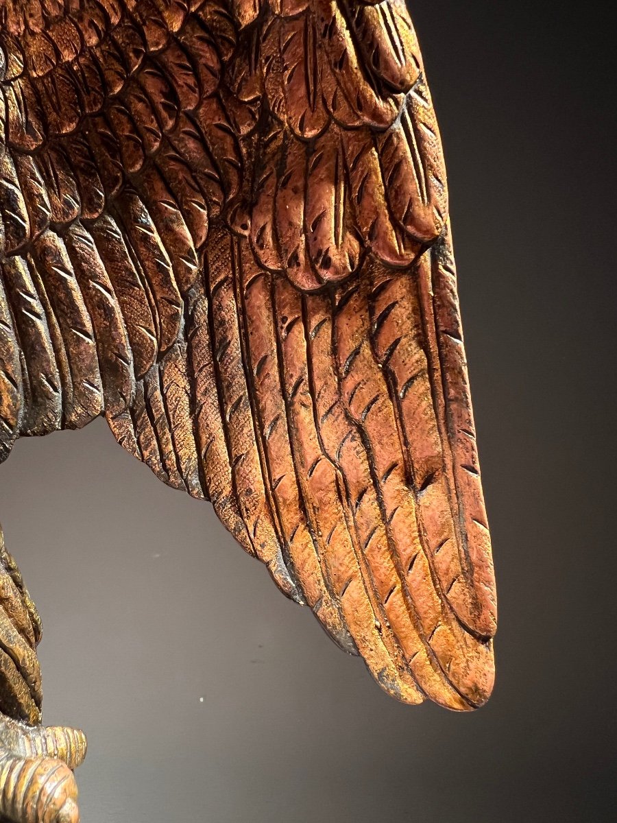 Eagle Of The 69th Line Infantry Regiment, Copper And Gold Aluminum, Late 19th Century.-photo-3