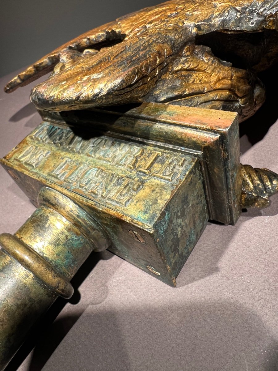 Eagle Of The 69th Line Infantry Regiment, Copper And Gold Aluminum, Late 19th Century.-photo-5