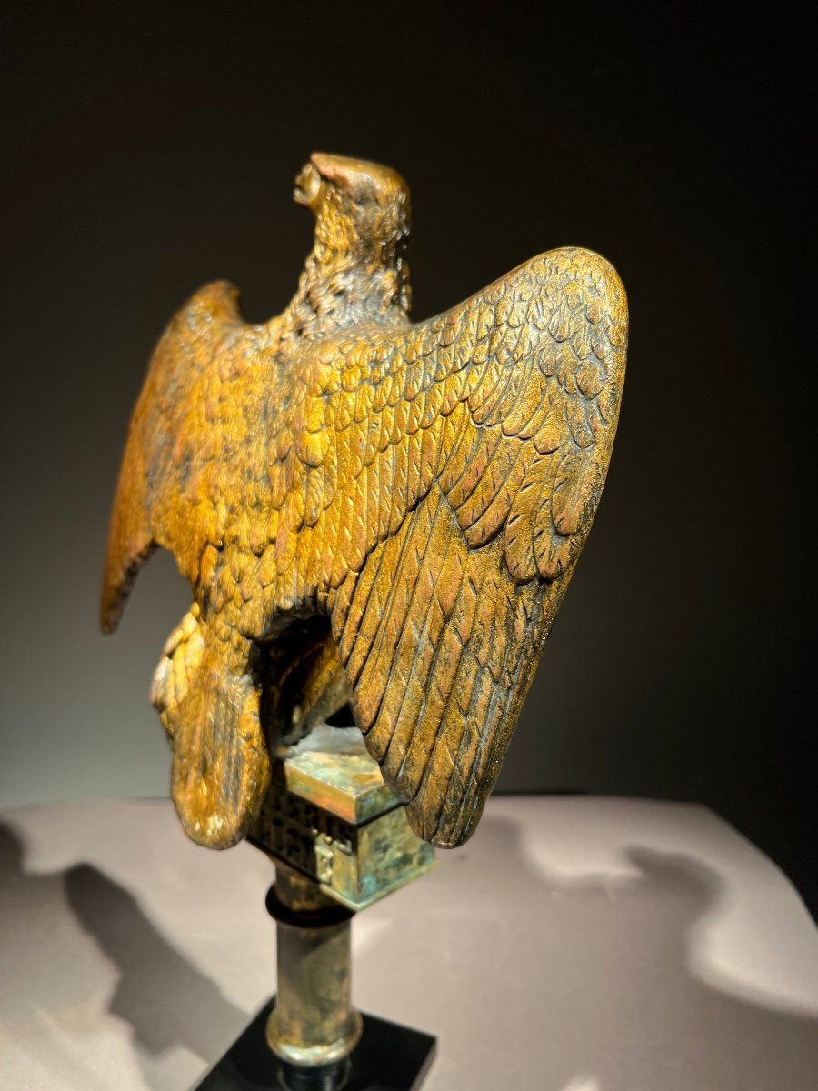 Eagle Of The 69th Line Infantry Regiment, Copper And Gold Aluminum, Late 19th Century.-photo-6