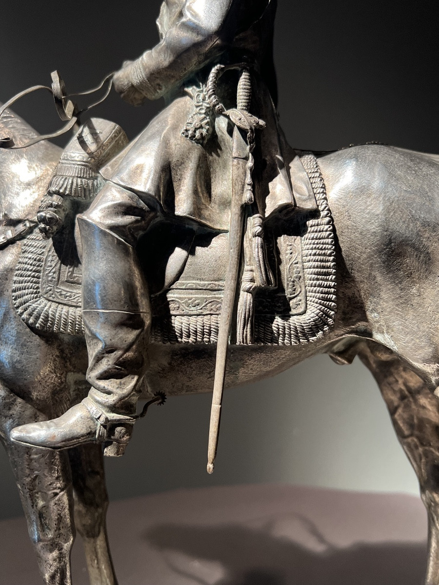 Isidore Bonheur, Equestrian Statue Of Mac Mahon In Silvered Bronze, France, Circa 1874.-photo-4