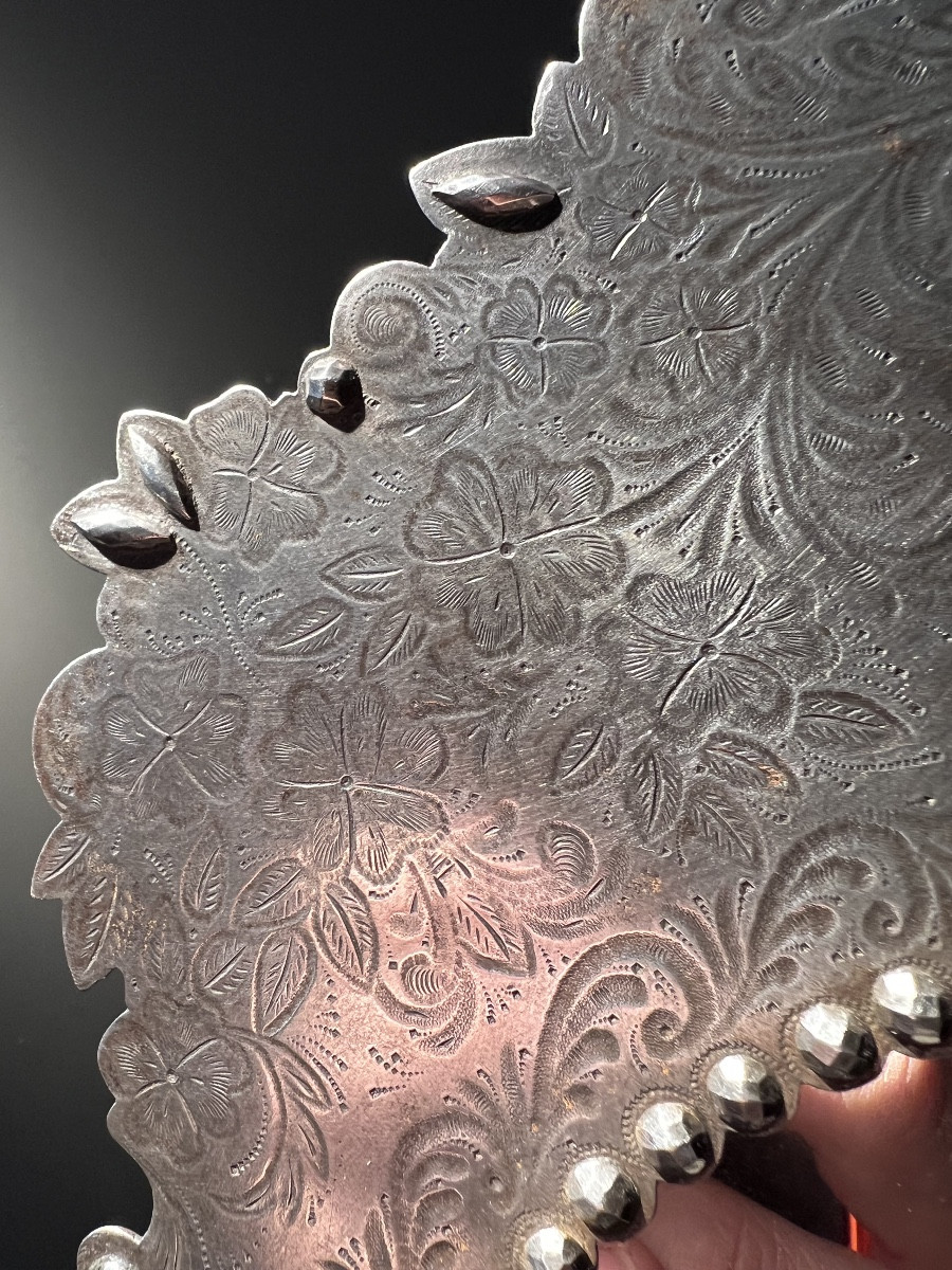 Neo-classical Cut And Engraved Steel Table Mirror, Russia Or France, Circa 1830.-photo-1