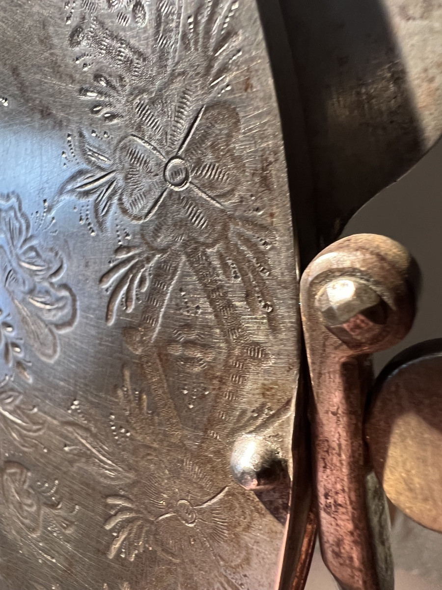 Neo-classical Cut And Engraved Steel Table Mirror, Russia Or France, Circa 1830.-photo-2