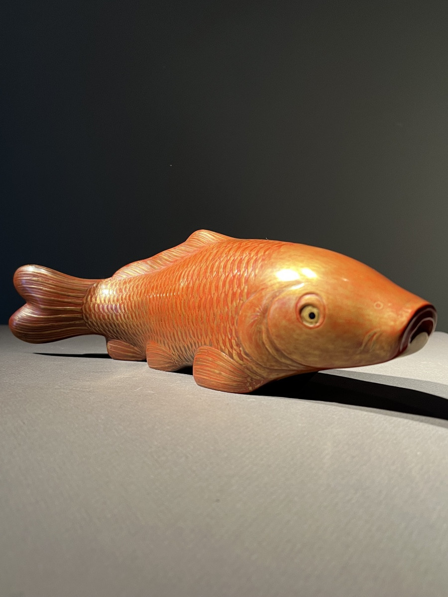 Carpe D’oré Du Japon En Lacque Par La Maison  Zo Hiko De Kioto, Années 1920.-photo-3