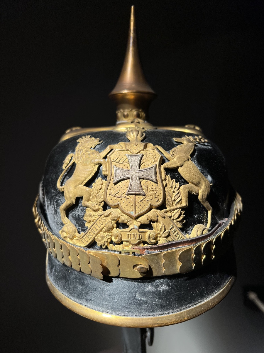 Casque à pointe d’officier d’infanterie de réserve Würrtembourgois, vers 1914-1918.-photo-2